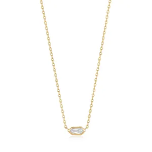 Ania Haie Gold Sparkle Emblem Chain Necklace