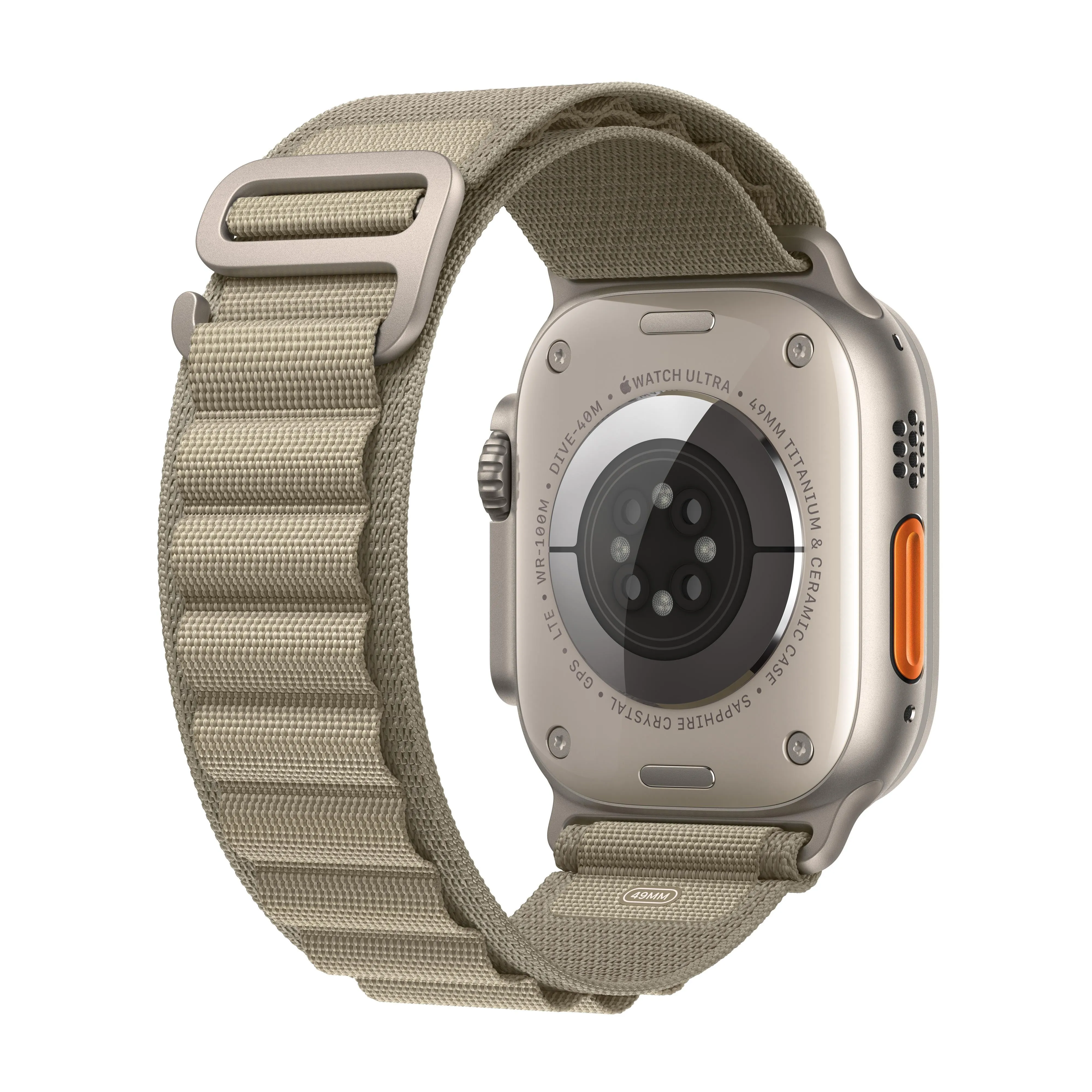 Apple Watch Ultra 2 GPS   Cellular 49mm Titanium Case with Olive Alpine Loop - Small