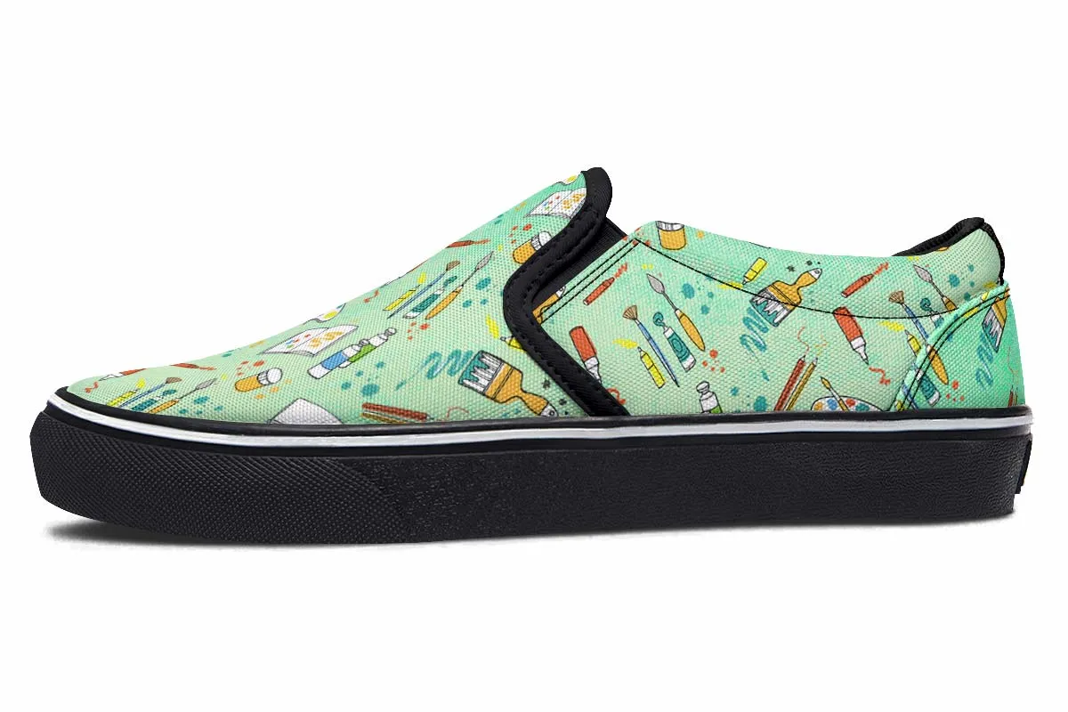 Artist Pattern Slip-On Shoes