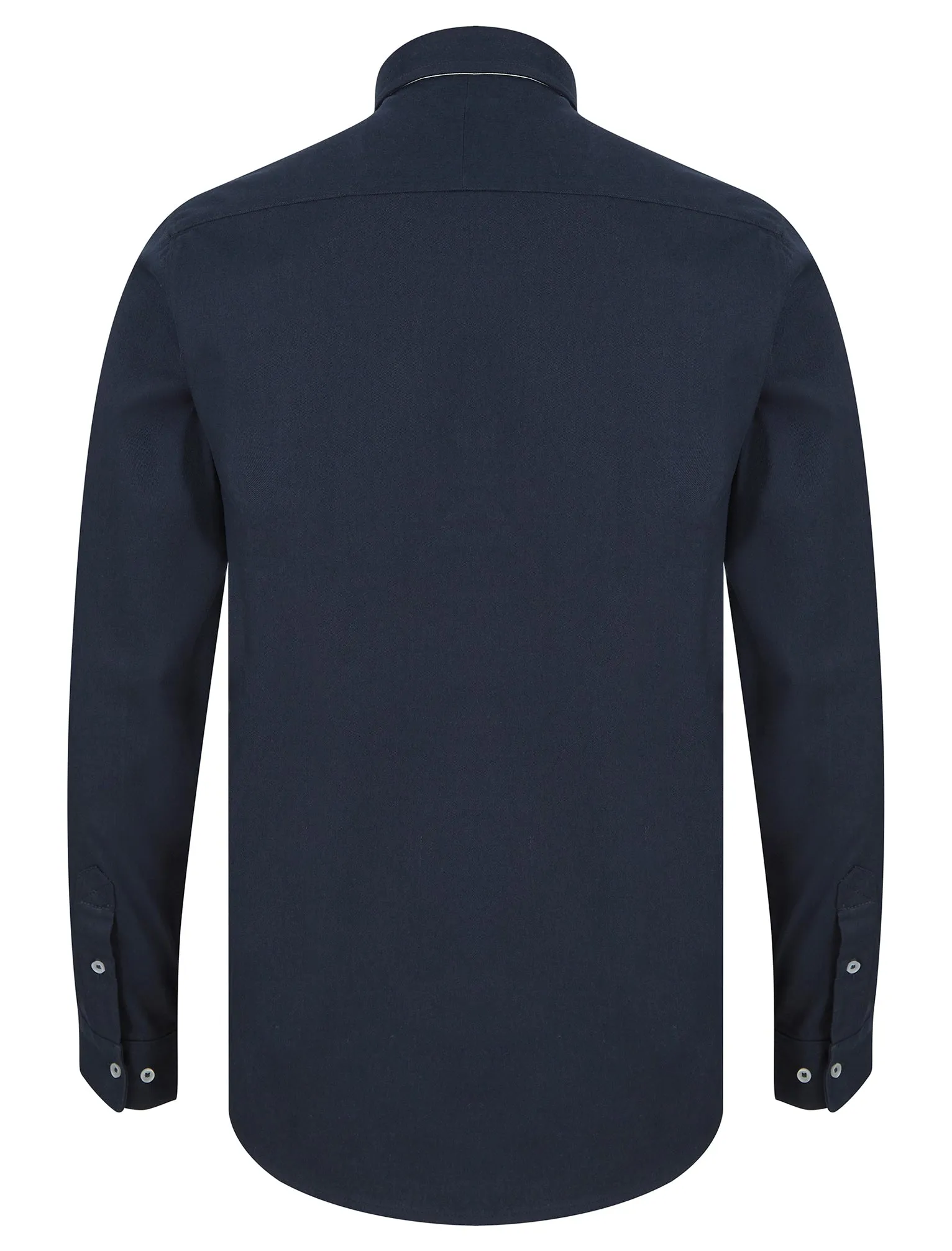 Ashbourne 2 Cotton Twill Long Sleeve Shirt in Sky Captain Navy - Kensington Eastside