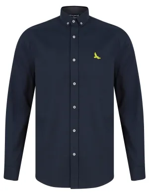 Ashbourne 2 Cotton Twill Long Sleeve Shirt in Sky Captain Navy - Kensington Eastside