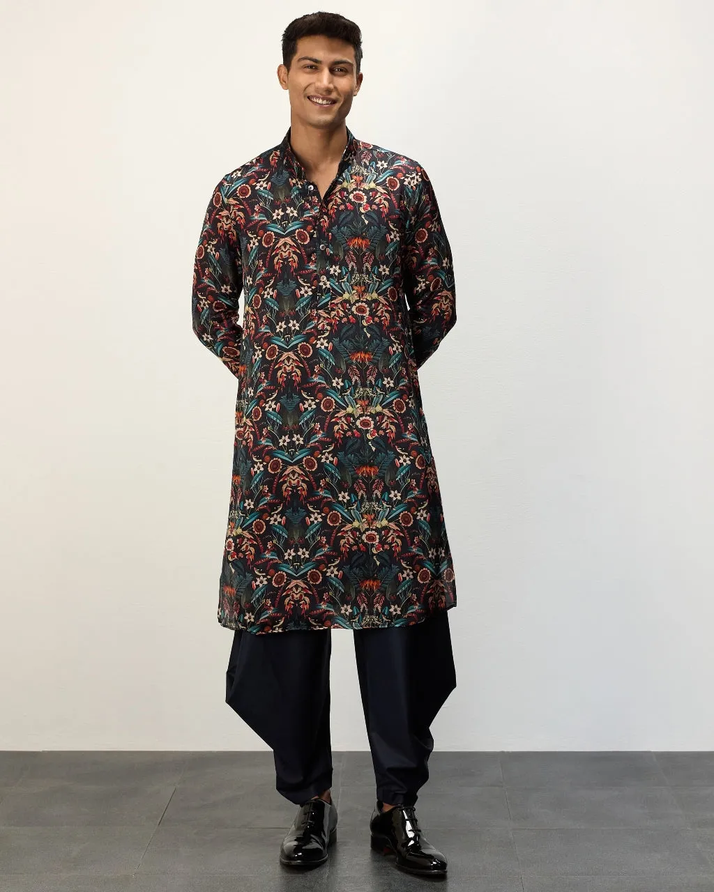 Botanical Blue Printed Kurta Set