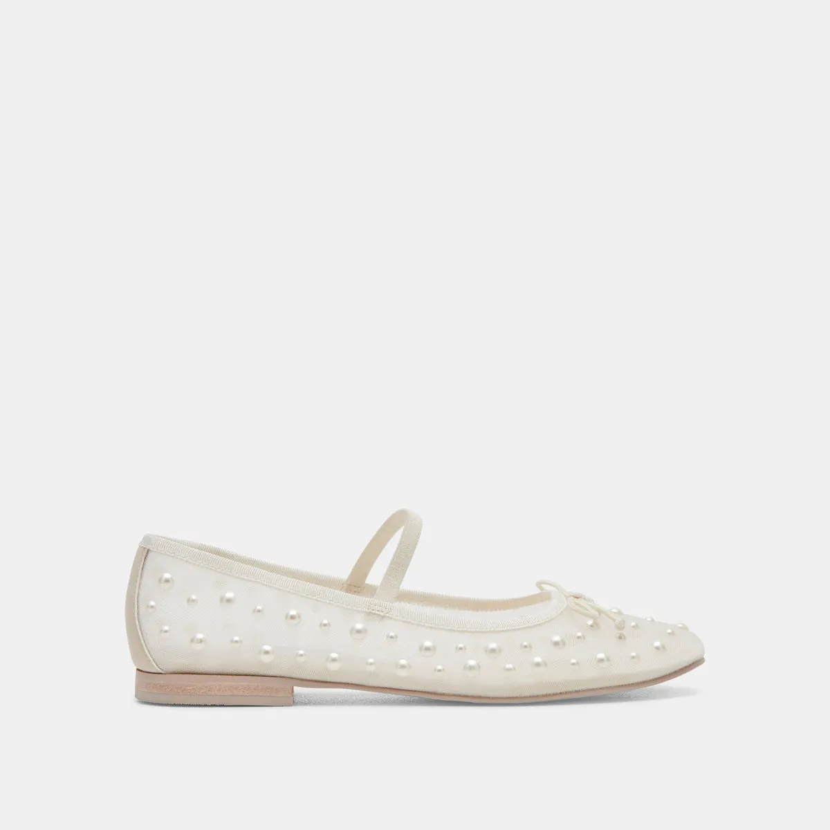 CADEL PEARL BALLET FLATS IVORY MESH