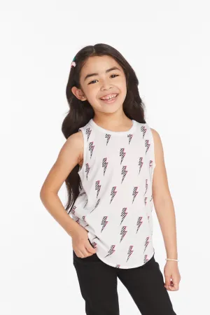 Chaser Checkered Bolts Girls Muscle Shirt