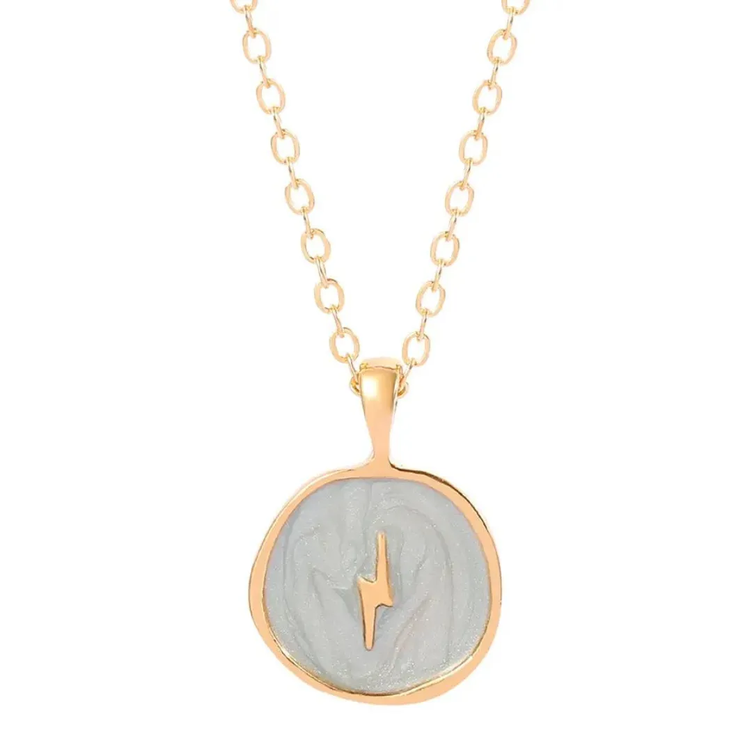 Chokore Gray Enamel Lightening Necklace