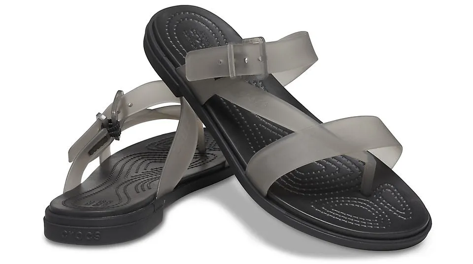 Crocs Tulum Translucent Toe Post Sandal Black