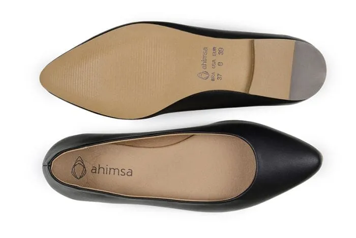 'Diana' Vegan Women's Flat by Ahimsa - Matte Black