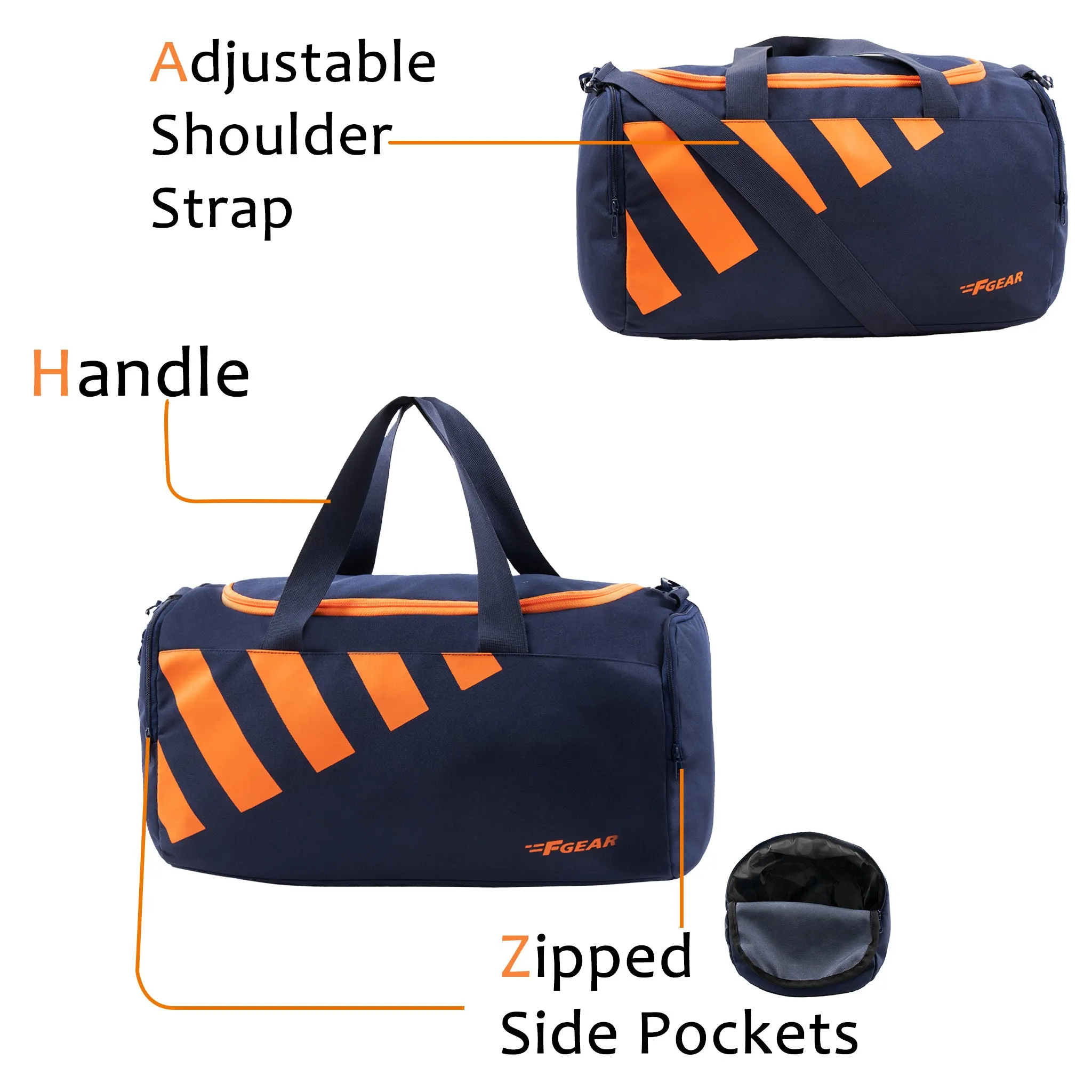 Drill 36L Navy Orange Gym Bag