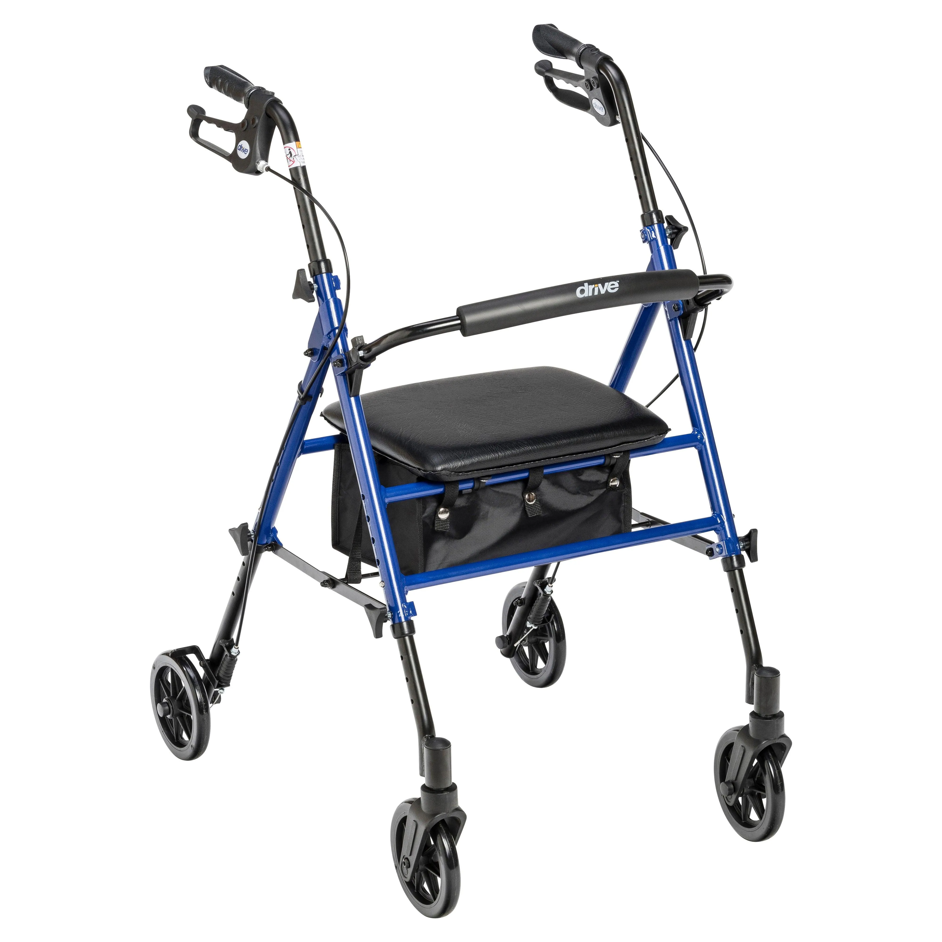 Drive Medical Adjustable Height Rollator Rolling Walker w/ 6" Wheels