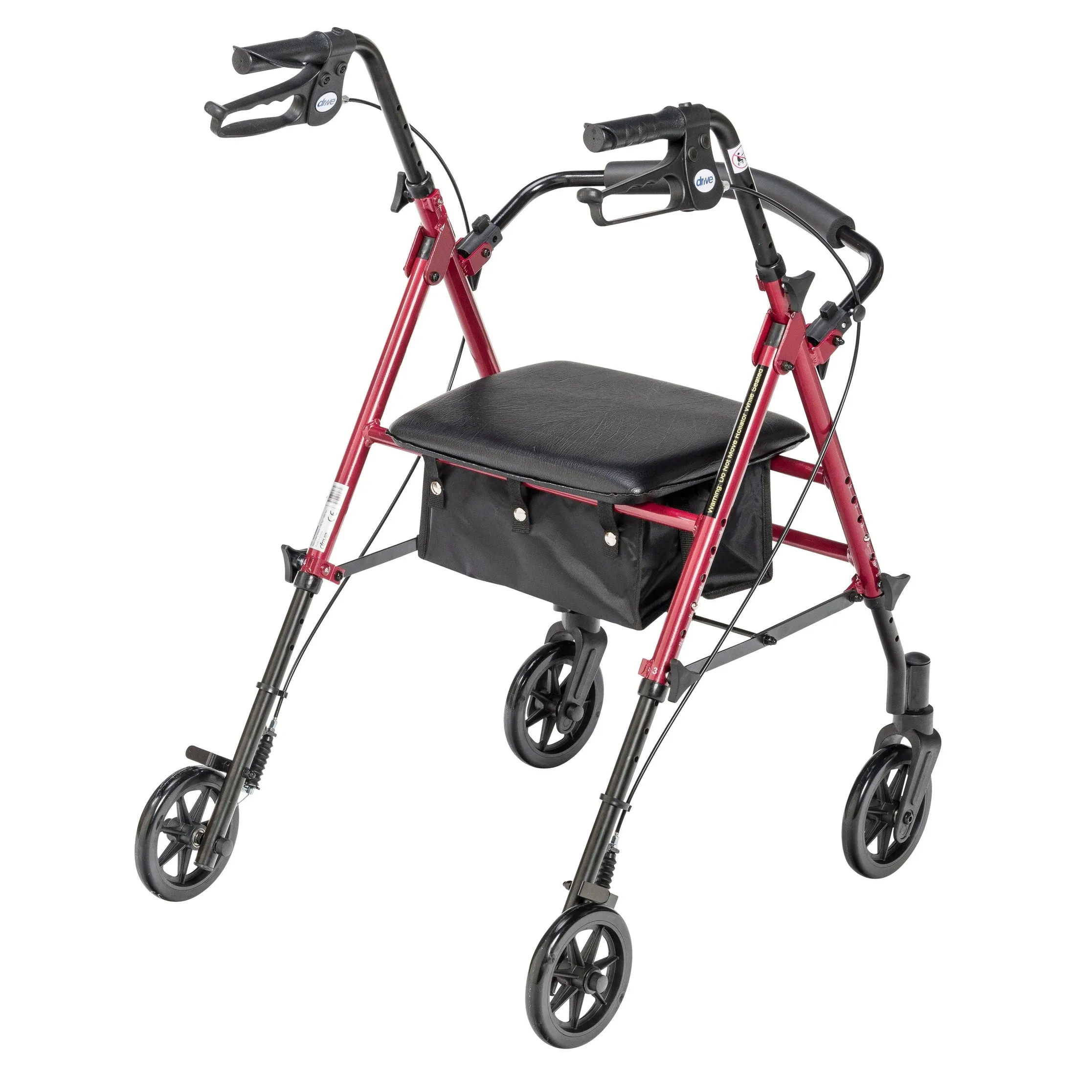 Drive Medical Adjustable Height Rollator Rolling Walker w/ 6" Wheels