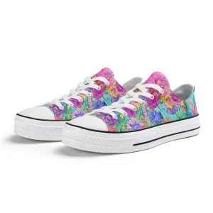 Flowers Mens Low Top Shoes, Garden Classic Canvas Converse Sneakers.