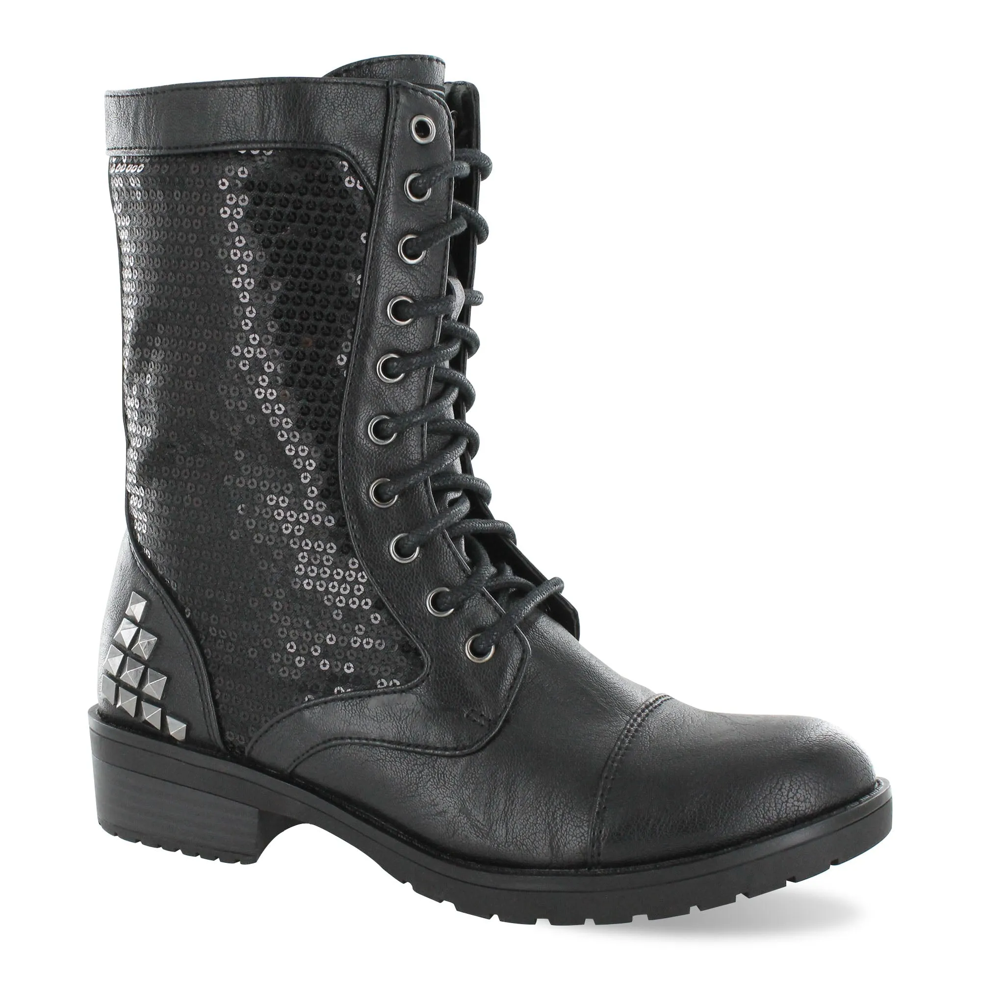 Gotta Flurt Women's Swag HD Black Sequin Combat Dance Boot