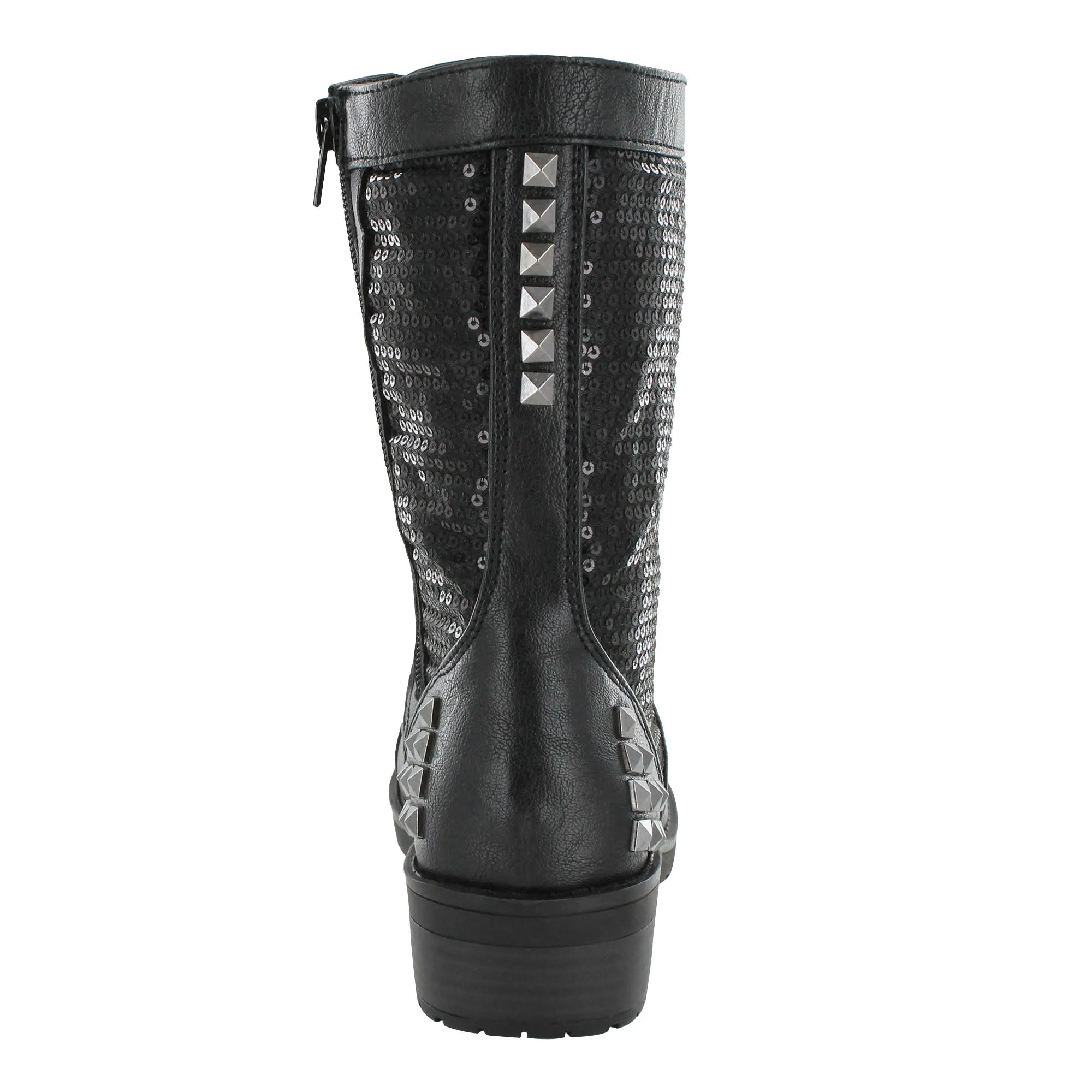 Gotta Flurt Women's Swag HD Black Sequin Combat Dance Boot