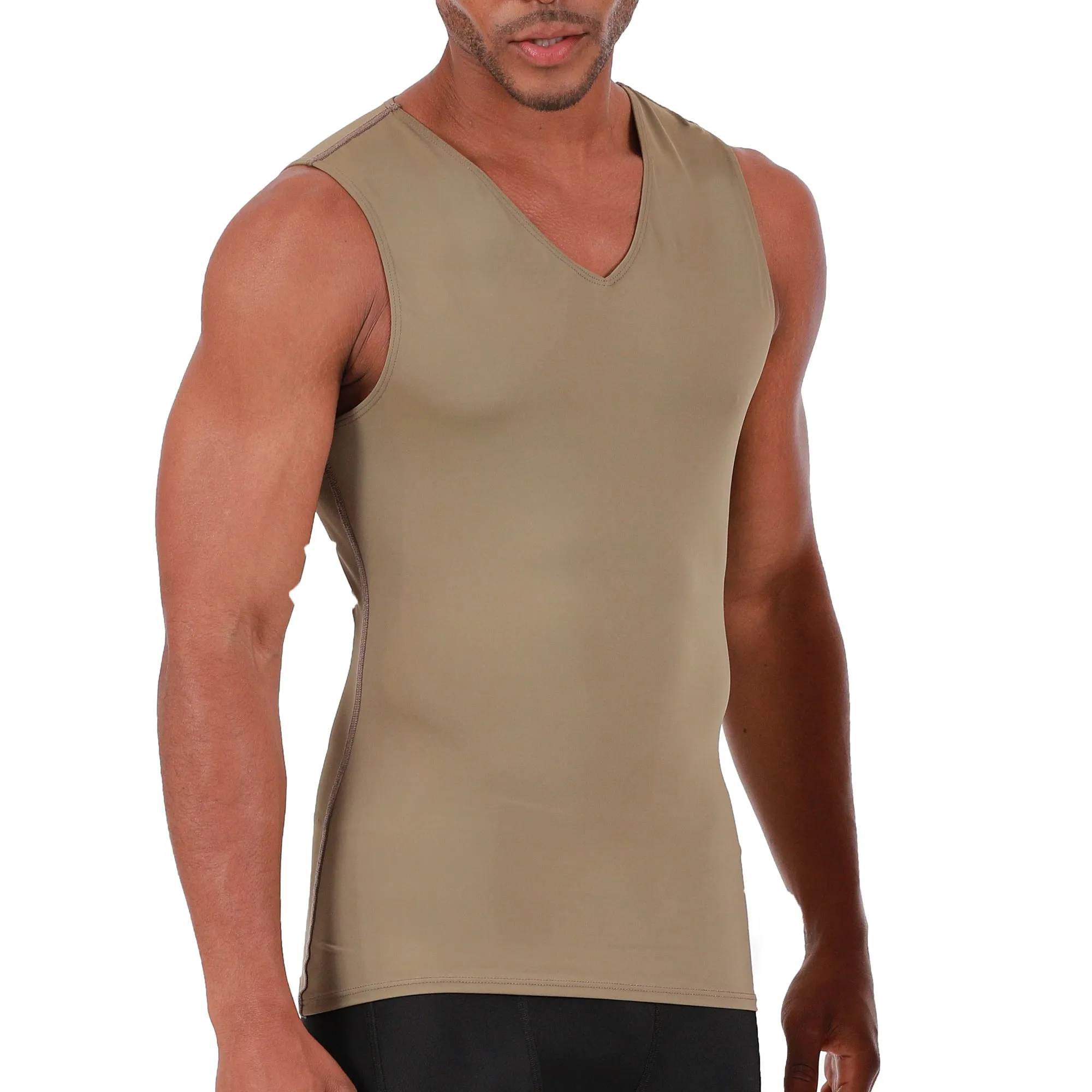 Insta Slim Medium Compression Sleeveless V-Neck Tank 2VAT0N1