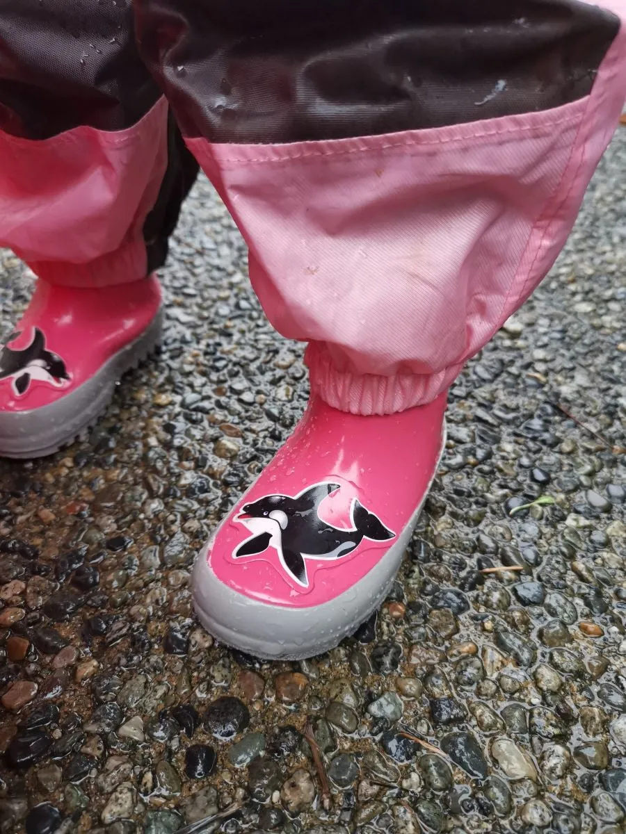 KidORCA Kids Rain Boots with Above Knee Waders _ Pink