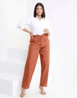 Linen Pants with Drawstring Tie-up