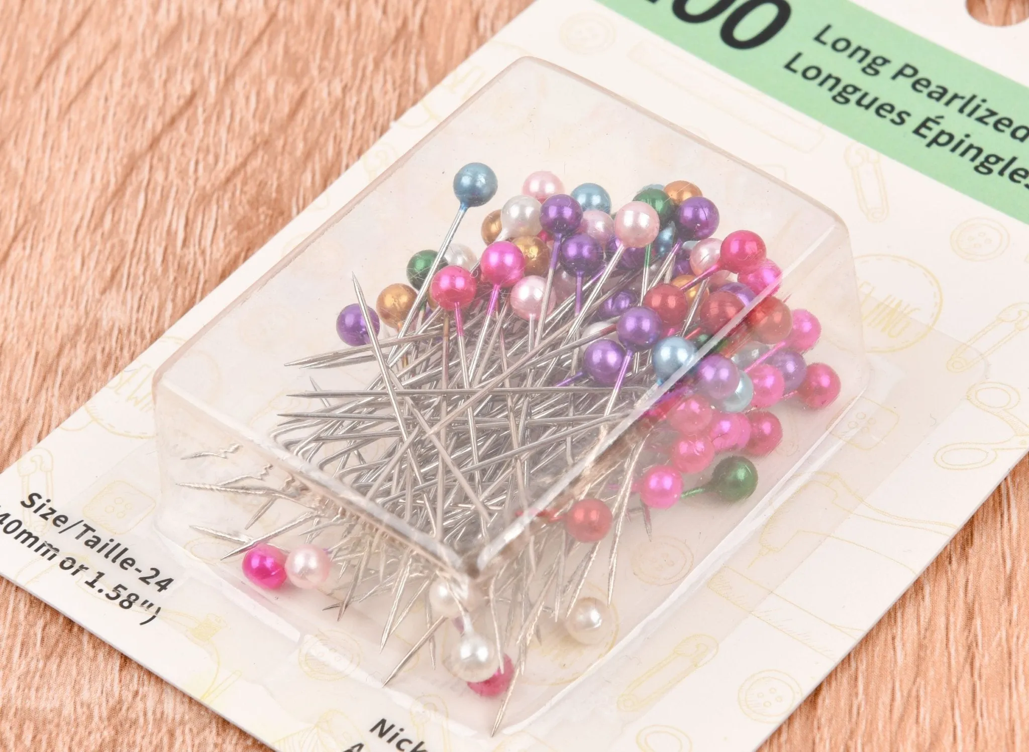 Long Pearlized Pins 100 pack