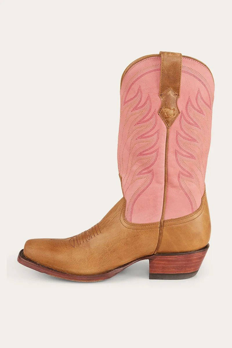 Longreach Womens Cuban Heel Boot - Pink