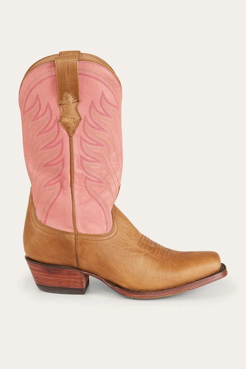 Longreach Womens Cuban Heel Boot - Pink