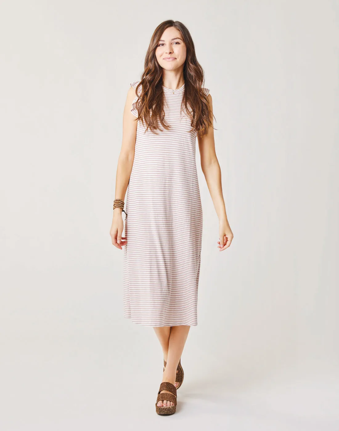 Maeve Dress: Fawn Stripe