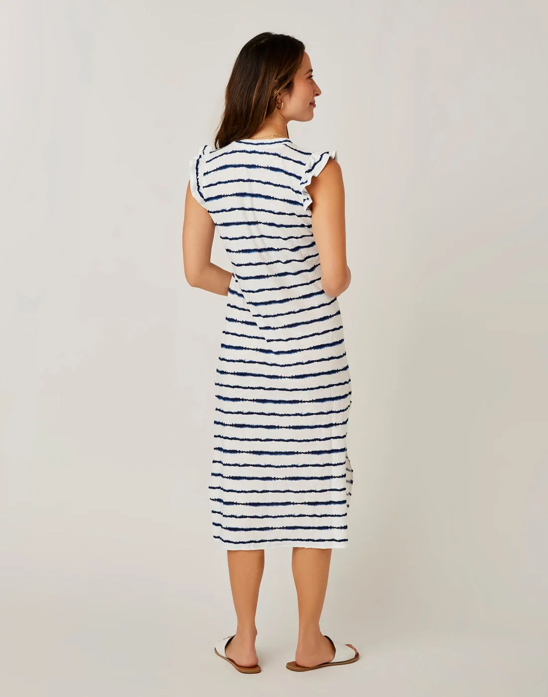 Maeve Dress: Navy Tie Dye Stripe - FINAL SALE