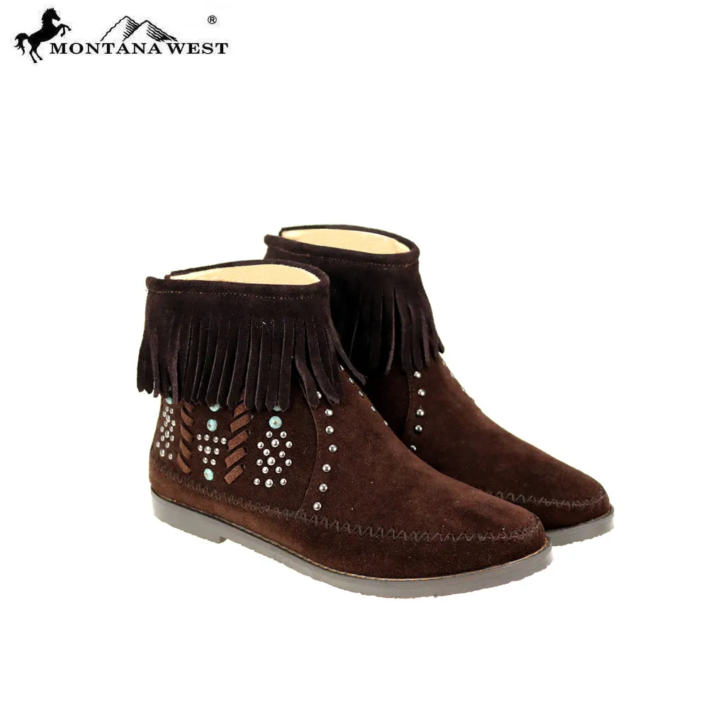 MBT-1907  Montana West Western Booties - Coffee By Size