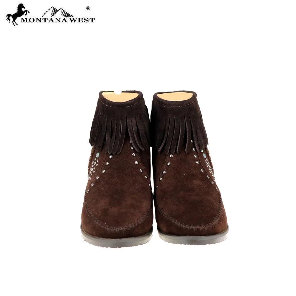 MBT-1907  Montana West Western Booties - Coffee By Size