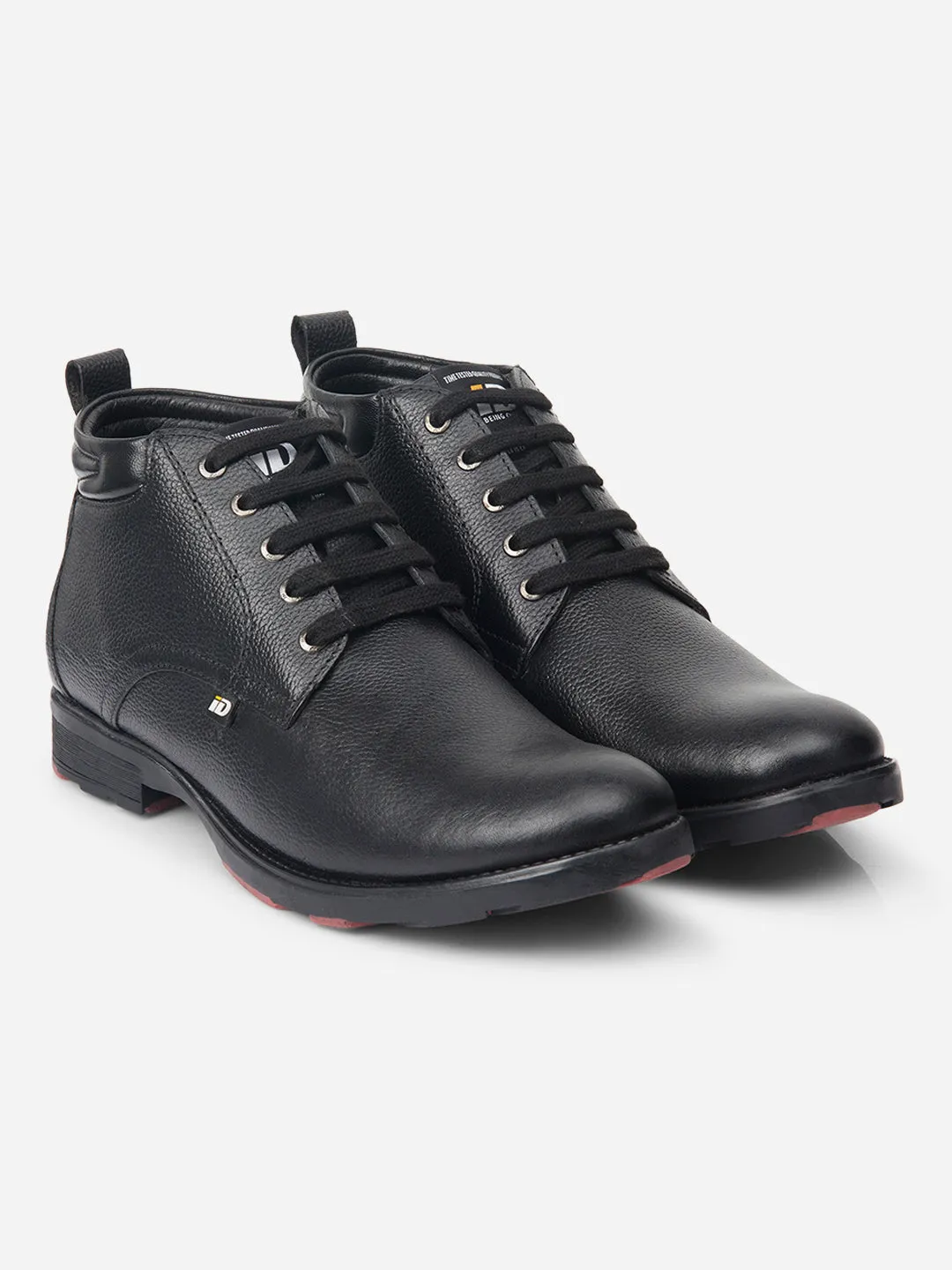 Stylish Mens Black Leather Ankle Boots - ID1073, Perfect for Any Occasion