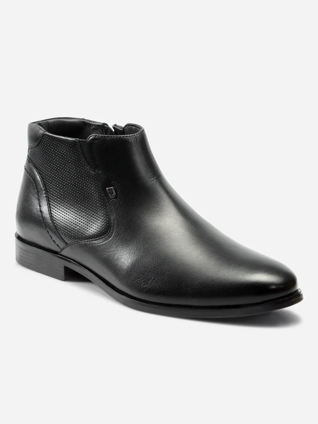 Men's Black Slip On Ankle Height Formal  (ID2145)