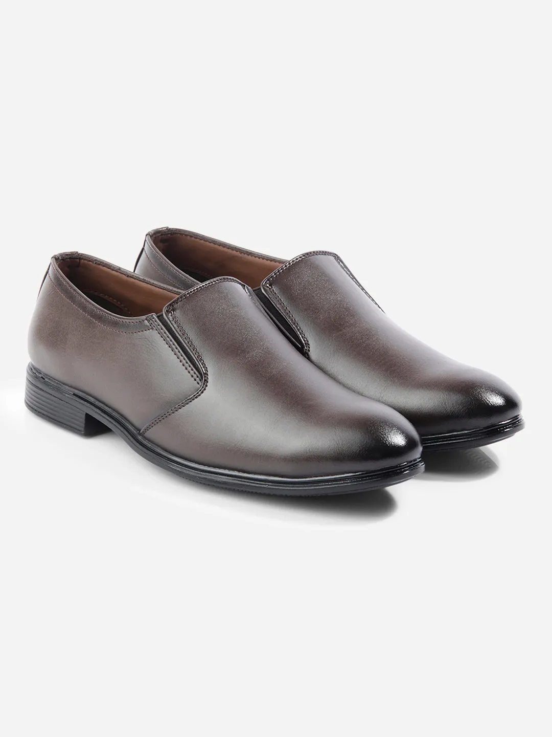 Men's Brown Round Toe Slip On Formal (IX1075)