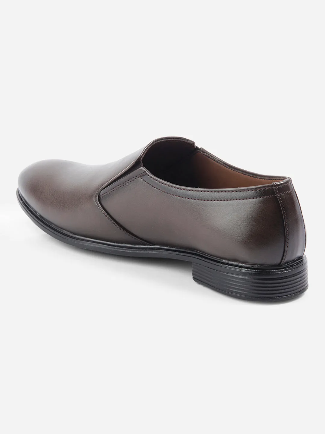 Men's Brown Round Toe Slip On Formal (IX1075)