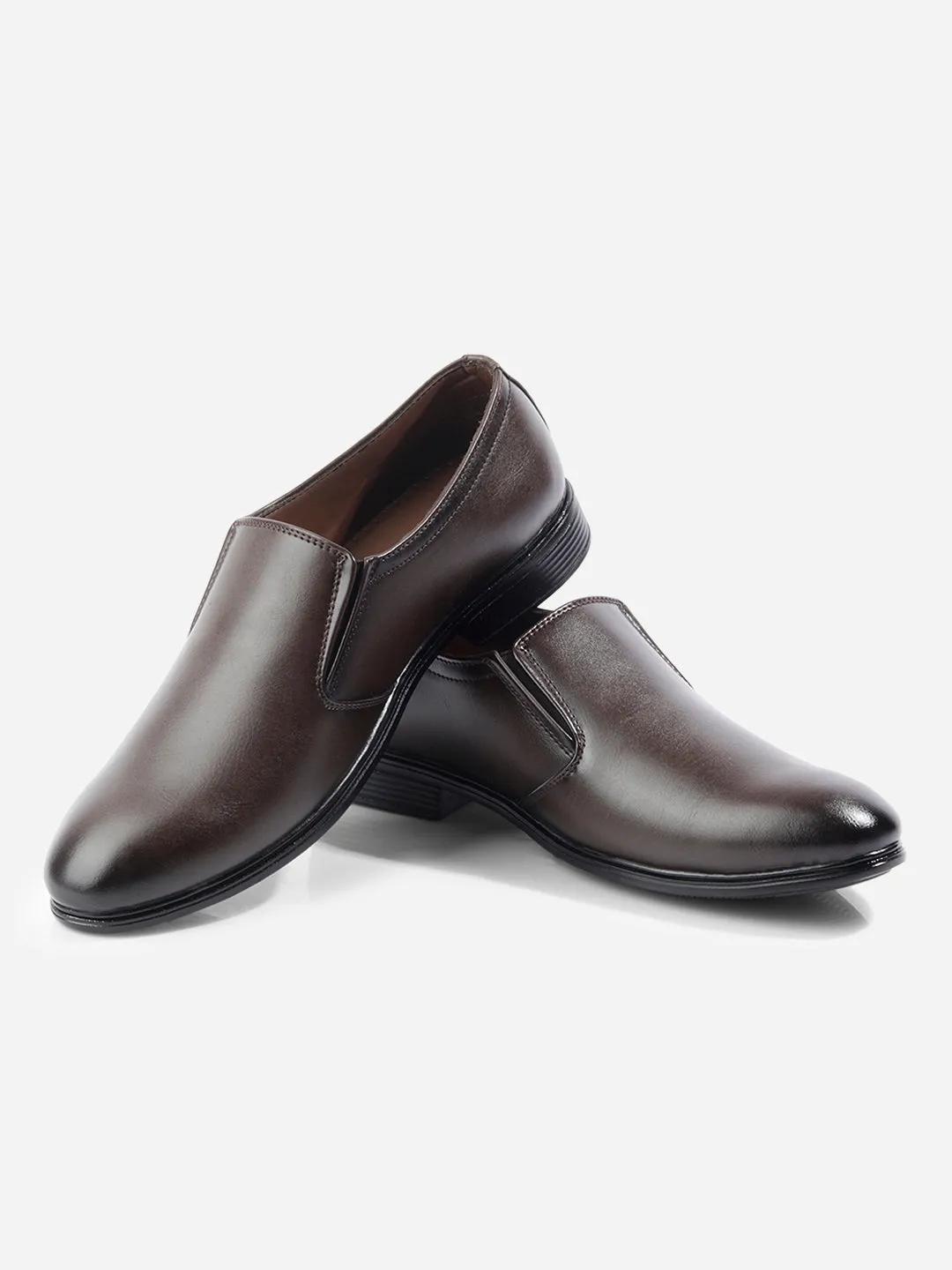 Men's Brown Round Toe Slip On Formal (IX1075)