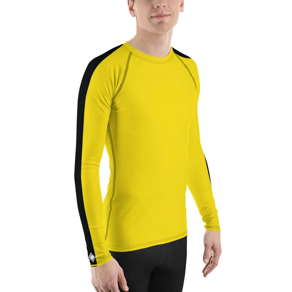 Men's Long Sleeve Bruce Lee Game of Death Compression Rash Guard: Perfect for No Gi BJJ, MMA, Grappling, and Wrestling