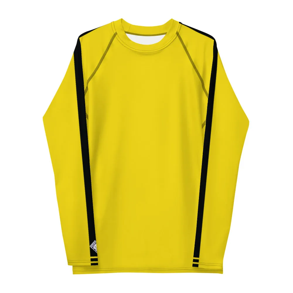 Men's Long Sleeve Bruce Lee Game of Death Compression Rash Guard: Perfect for No Gi BJJ, MMA, Grappling, and Wrestling