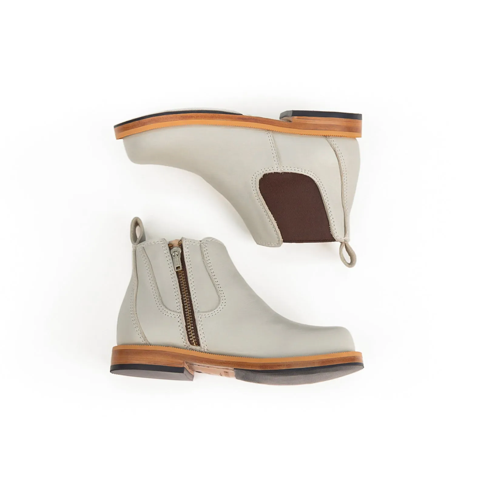 MK22775 - Chelsea Hawks Boots Bone [Children's Leather Boots]