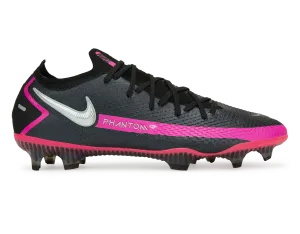 Nike Men's Phantom GT Elite FG Black/Pink Blast/Metallic Silver