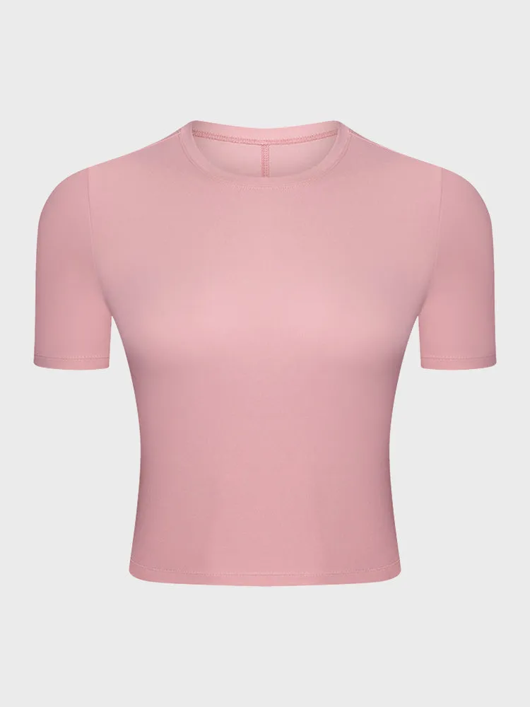 Nude Breathable Yoga Tee for Women