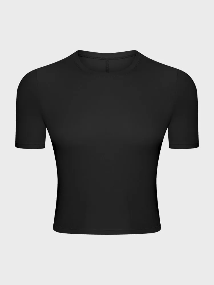 Nude Breathable Yoga Tee for Women