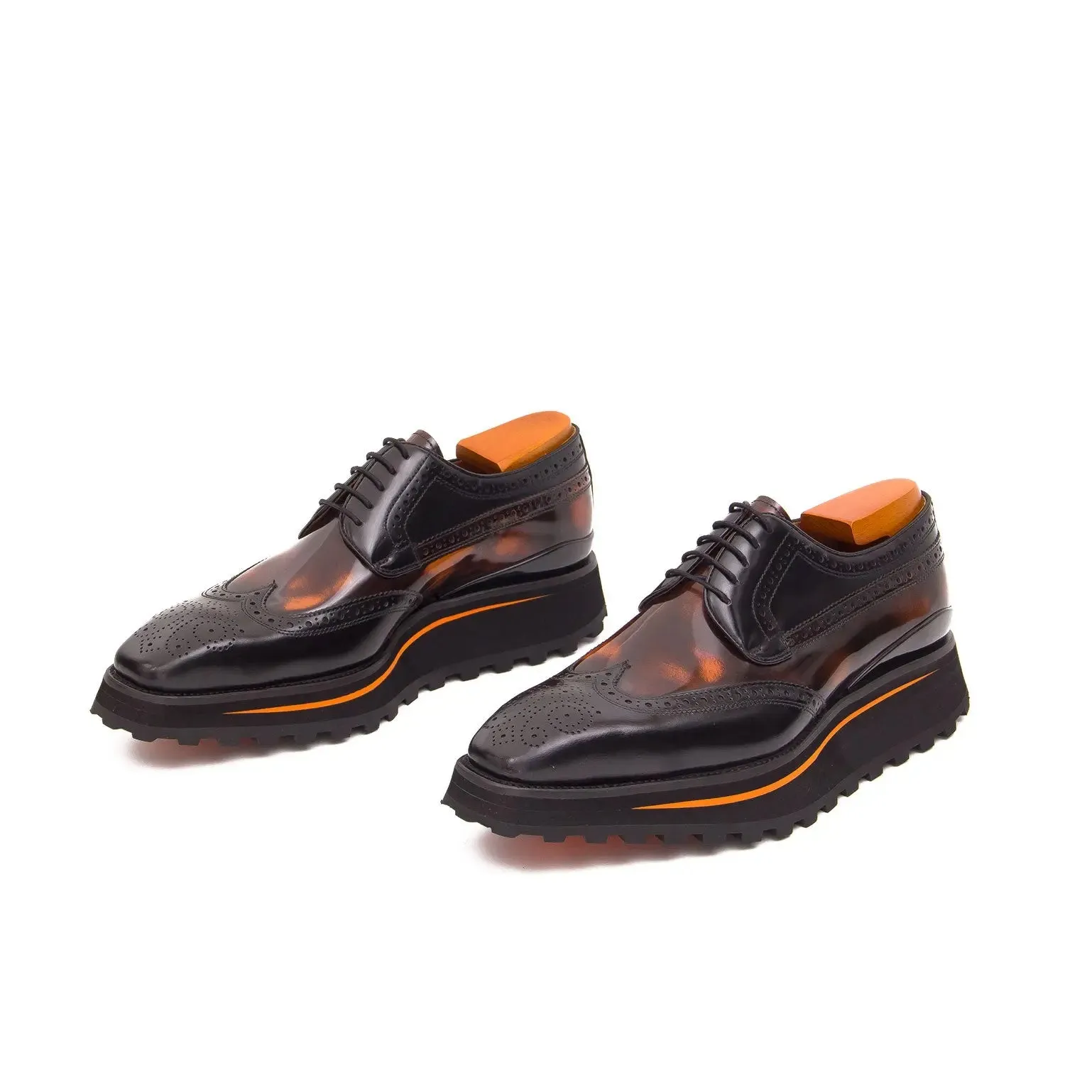 Patent leather shoes Platform brogues