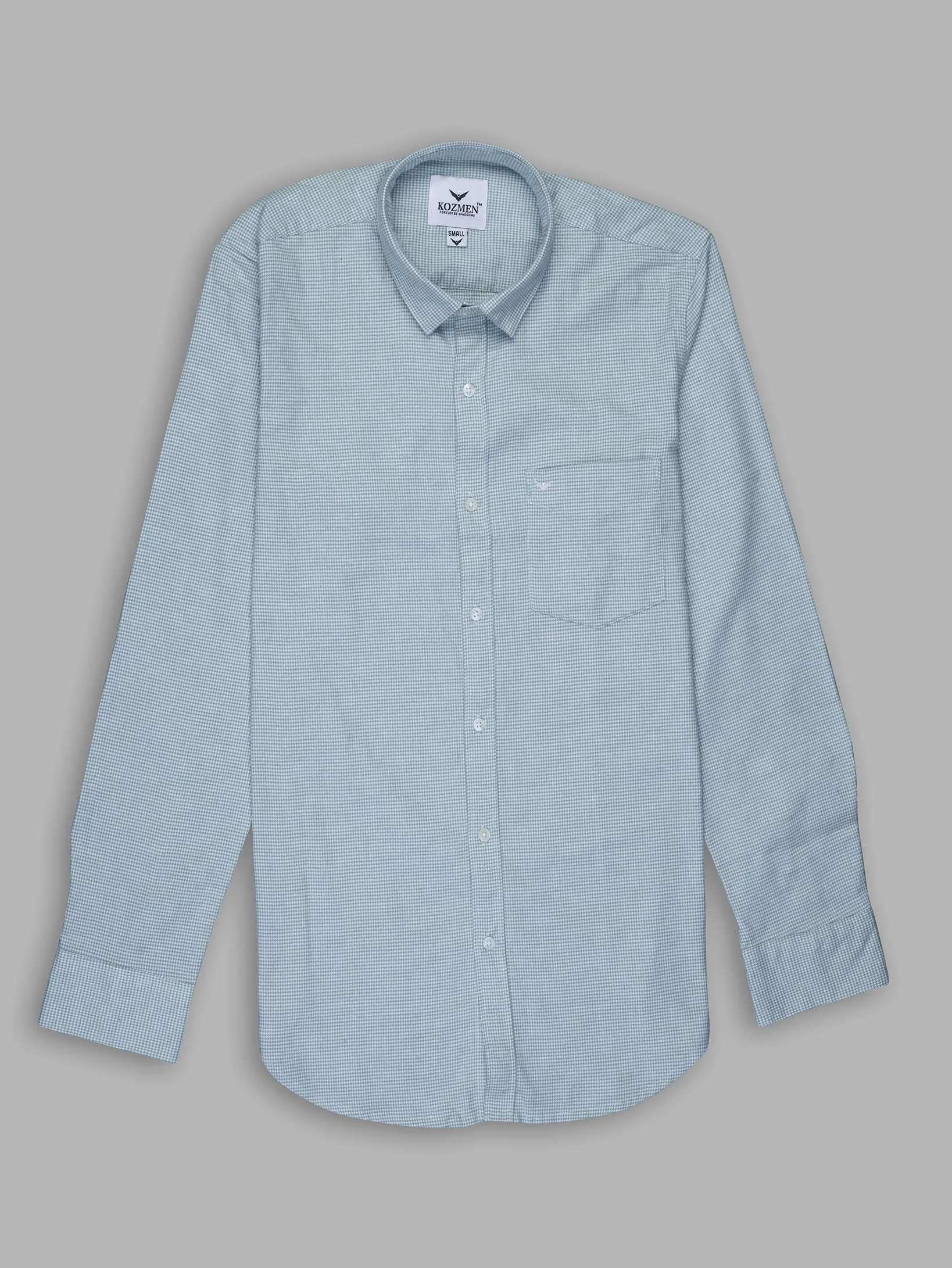 Pistachio Shepherd Check Cotton Shirt