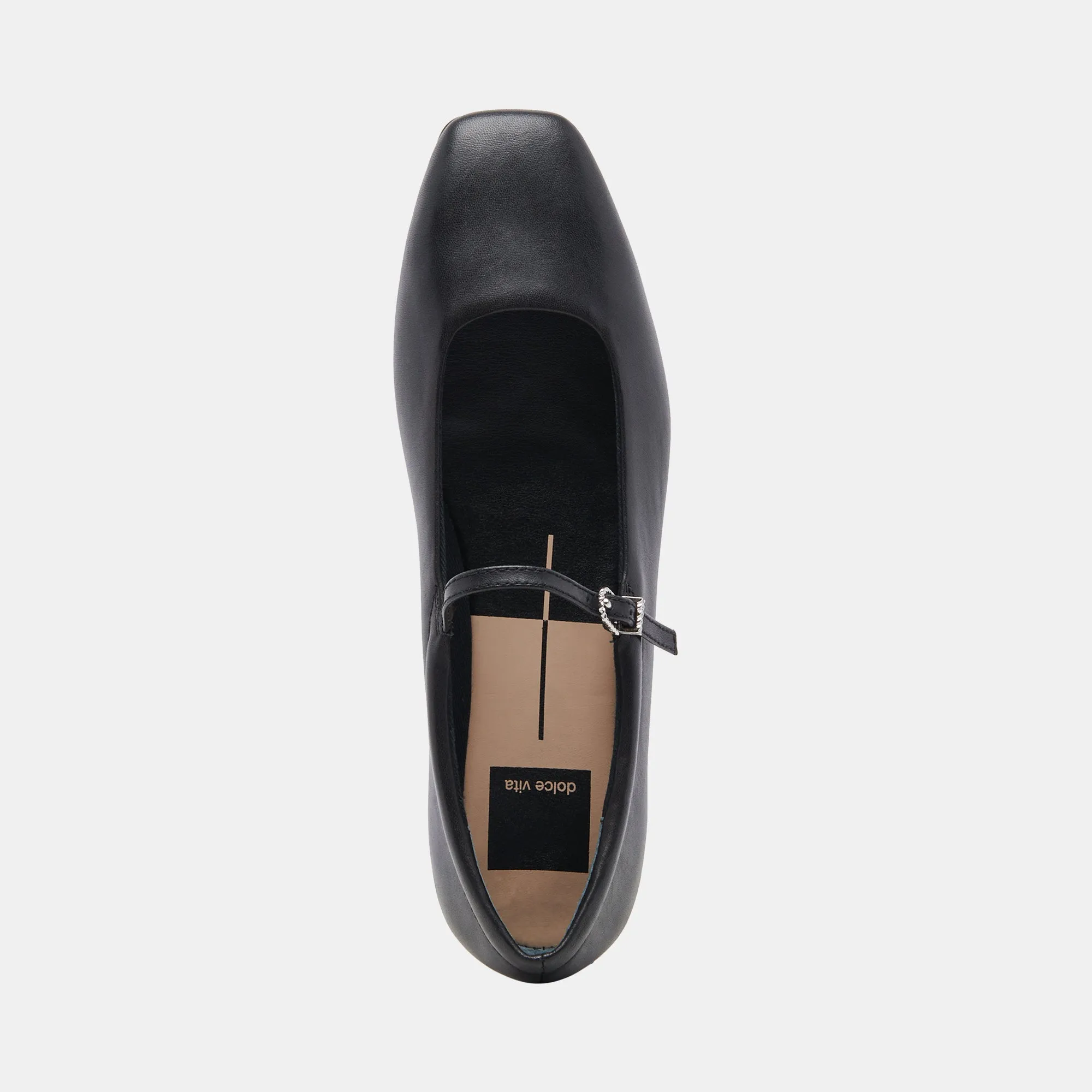 REYES BALLET FLATS BLACK LEATHER