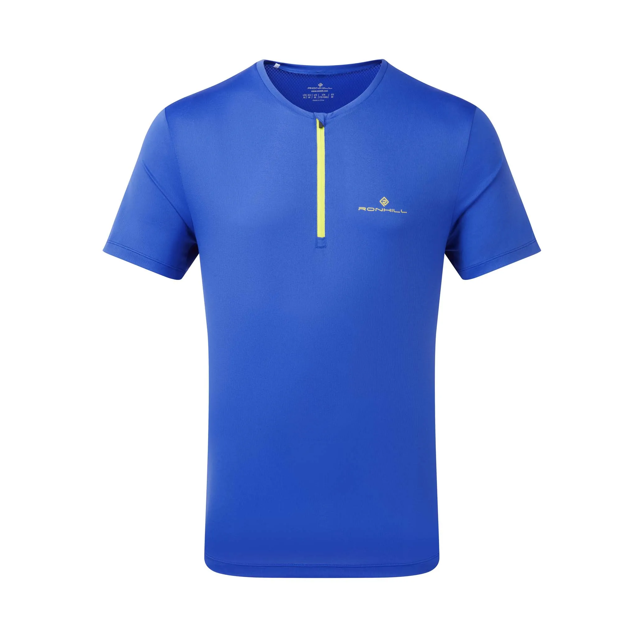 Ronhill | Men's Tech 1/2 Zip S/S Tee - Azurite/Citrus