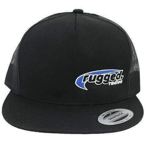 Rugged Radios Flat Bill Snapback Hat - Black