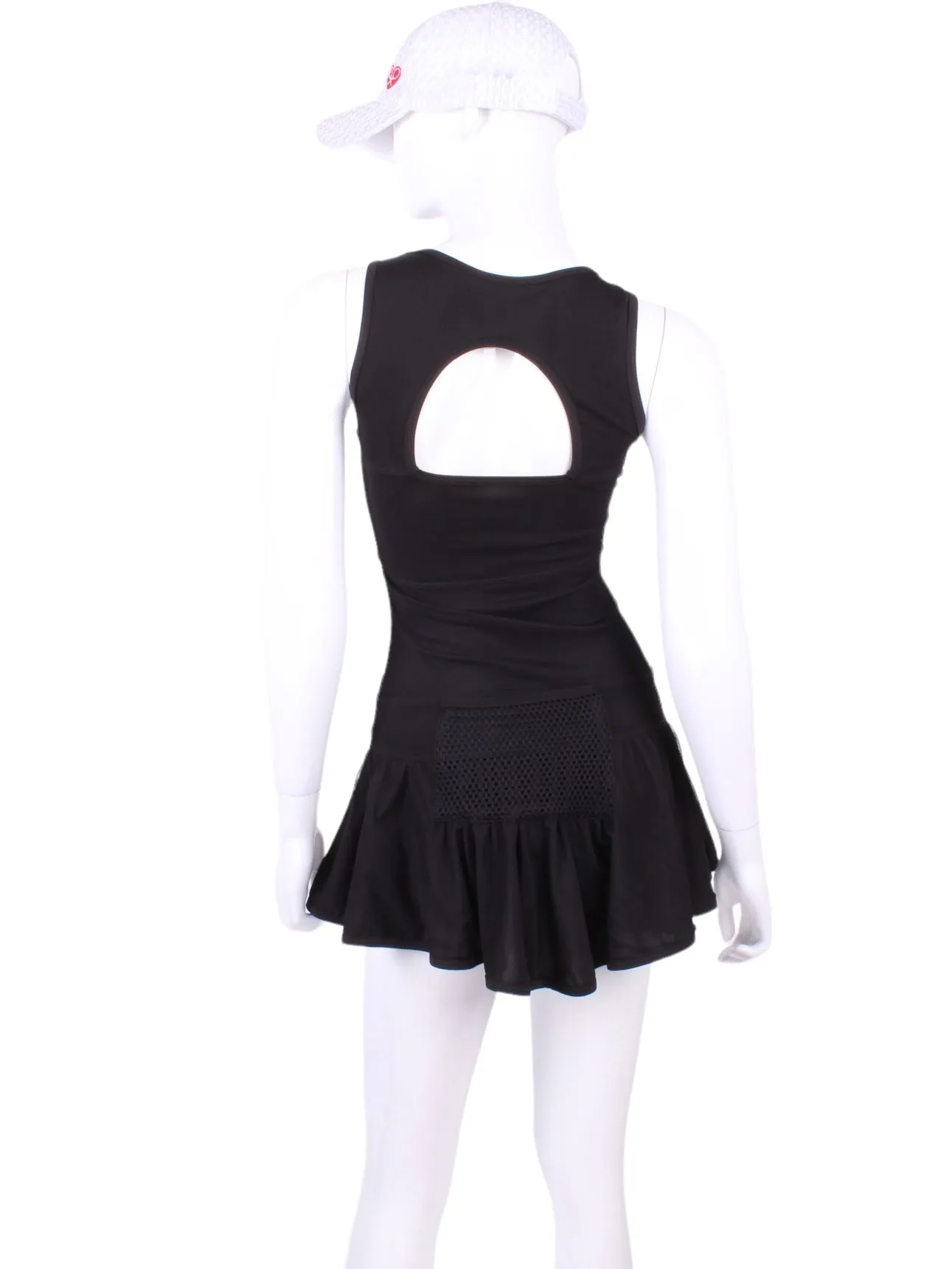 Sandra Mee Court To Cocktails Tennis Dress Black With Mesh