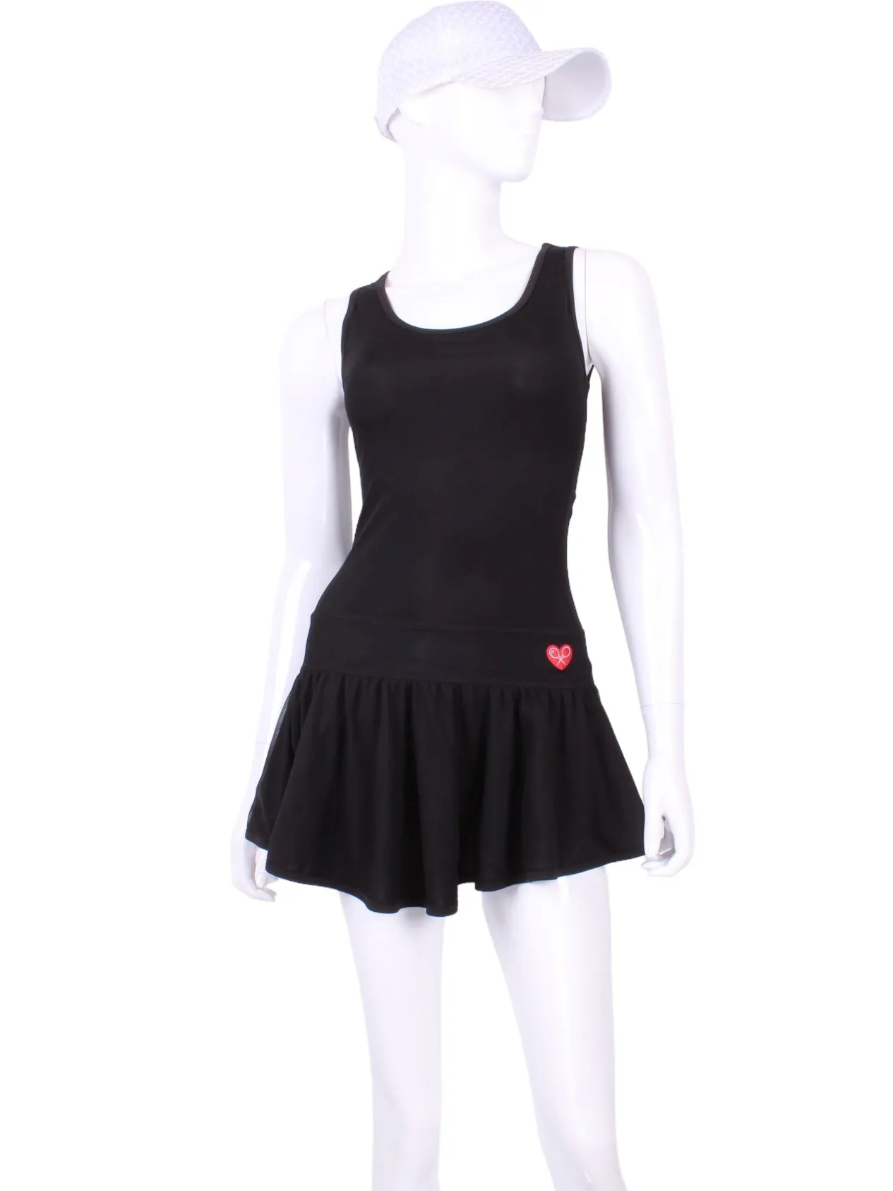 Sandra Mee Court To Cocktails Tennis Dress Black With Mesh