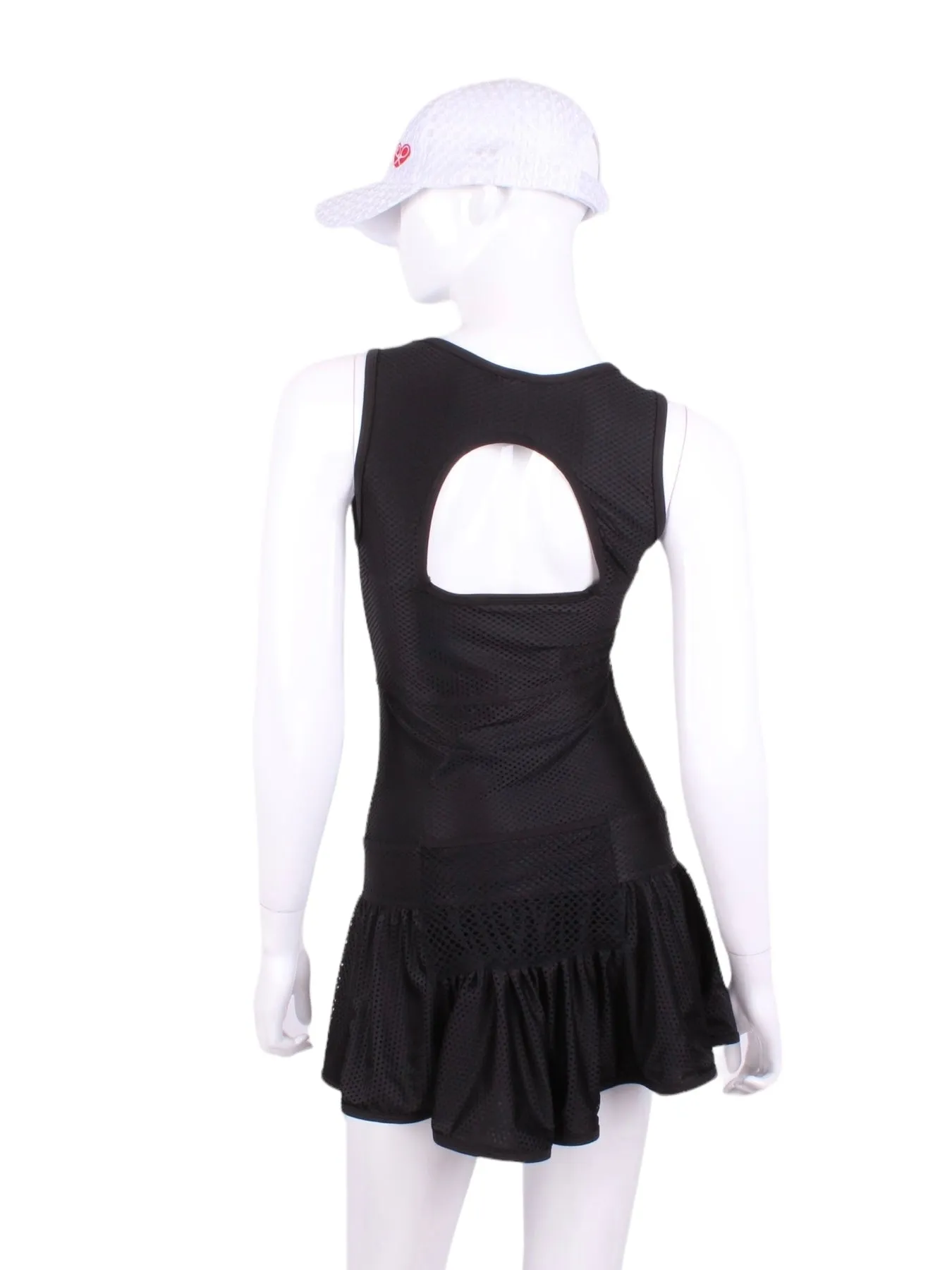 Sandra Mee Court To Cocktails Tennis Dress Holey Black