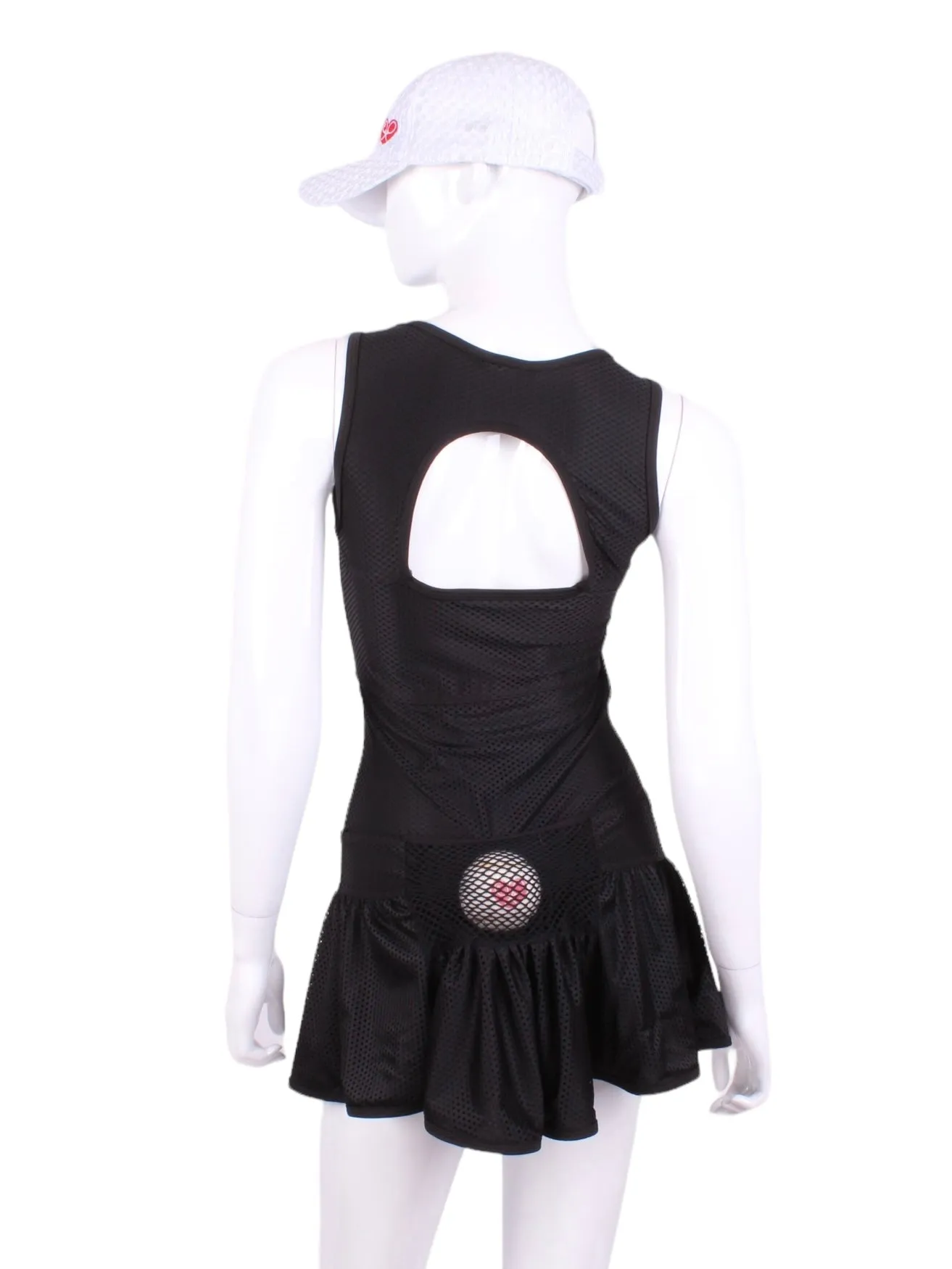 Sandra Mee Court To Cocktails Tennis Dress Holey Black