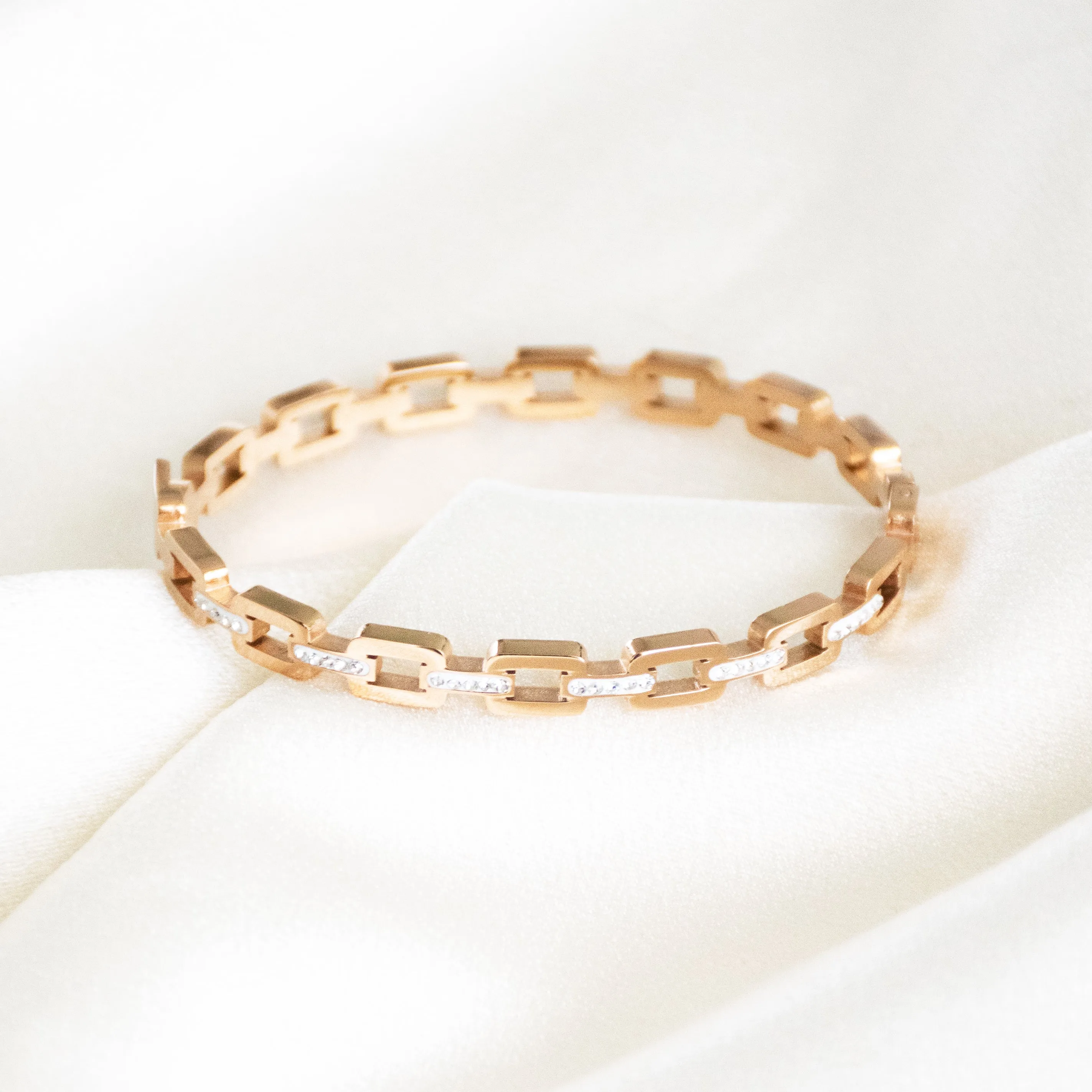 Studded Buckle Link Bangle