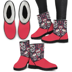 SUGAR SKULL FUR BOOTS - FREE SHIPPING WORLDWIDE