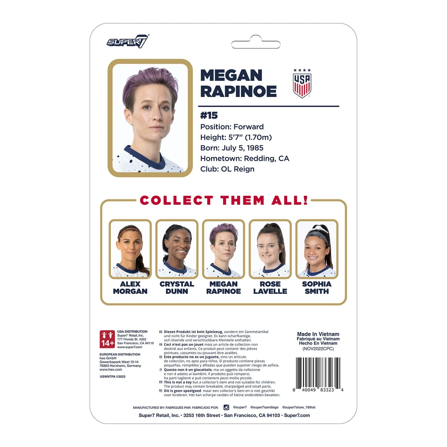 Super 7 USWNT Megan Rapinoe Supersports Figure